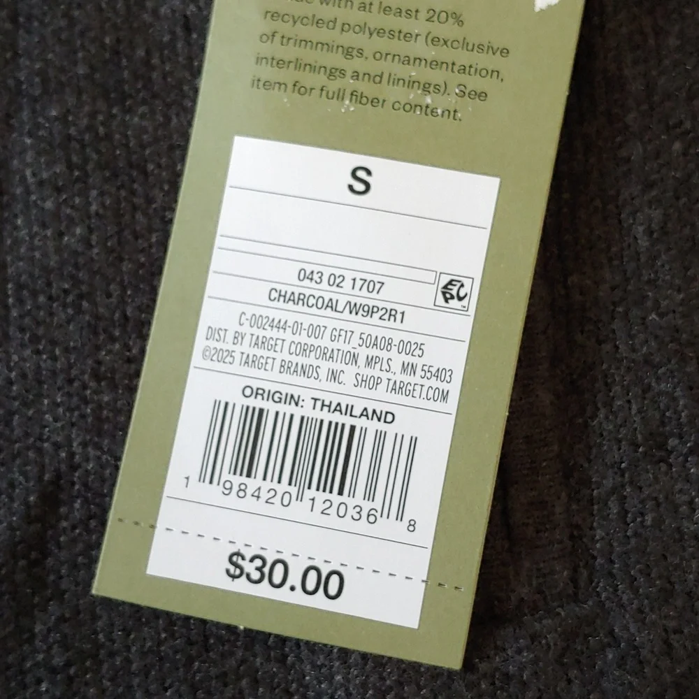 NWT Goodfellow & Co Men's 1/4 Zip Lightweight Pullover Sweater Grey Size S